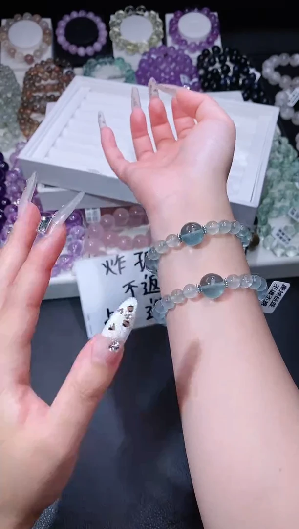 【闪购商品】萤石手链合金224.23绿萤石手串 多样性发其一