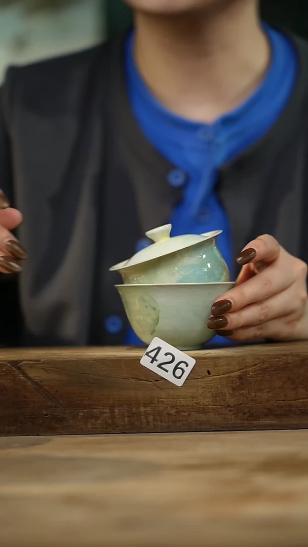 粉引·盖碗/设计师 牧渔 款