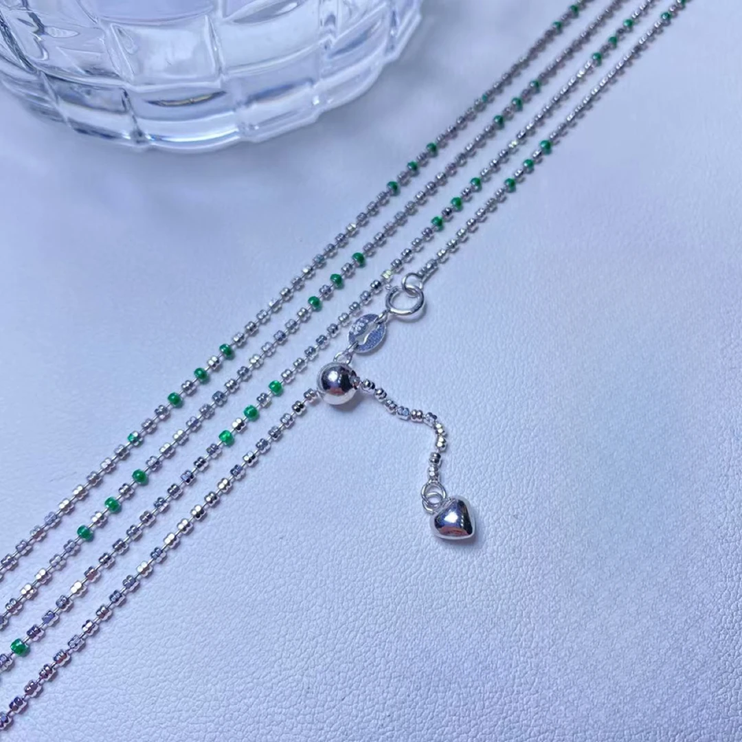 链子925银 【逍遥】20英寸绿精灵爱心调节链*LBX/08/