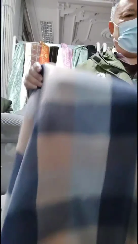 蓝咖时尚大格子双面布料