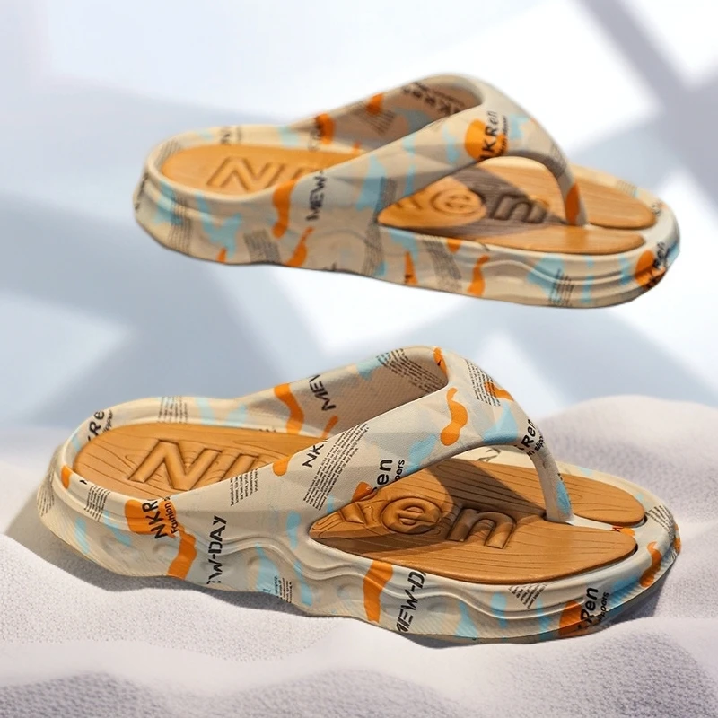 宾斯洛特人字拖男夏季外穿防滑海边沙滩夹脚拖鞋新款软底广东凉拖