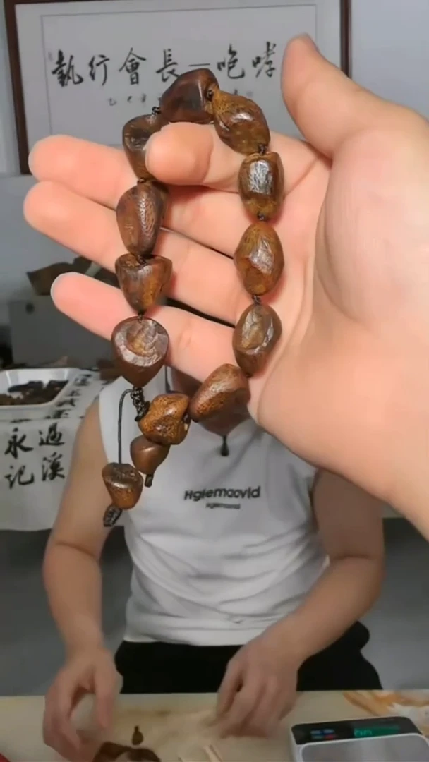 沉香手串115号沉水瘤疤27g多样性发一