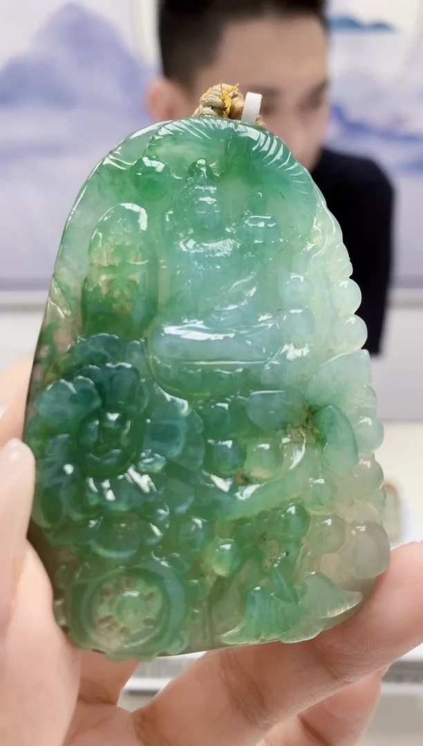 定制翡翠未镶嵌1502xx-毛货挂件30