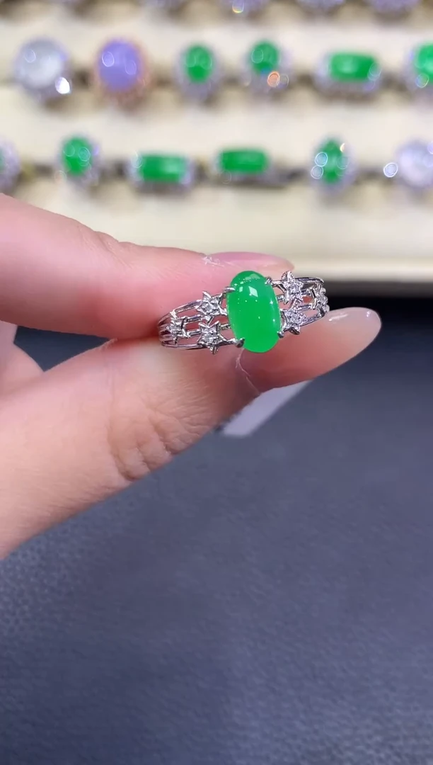 翡翠戒指18K金镶嵌夏日珠宝A43