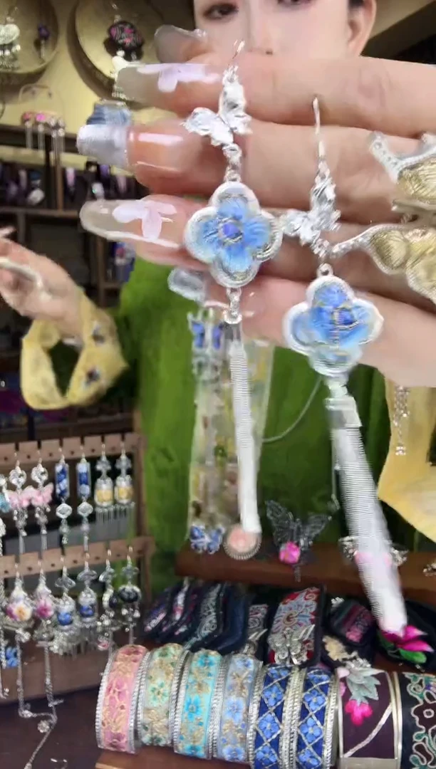 刺绣非遗刺绣民族风耳环