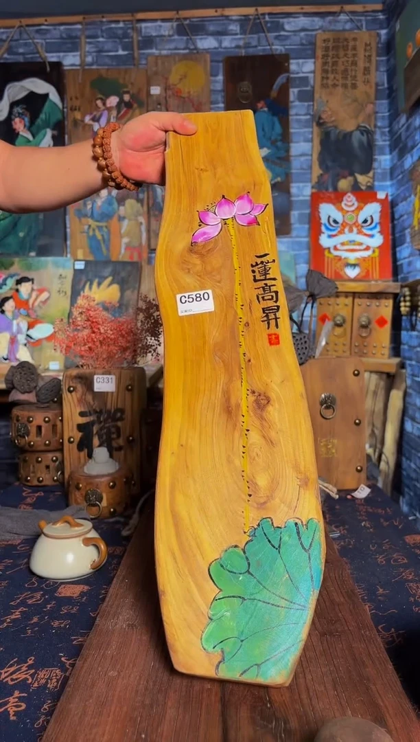 风化老门板丙烯画