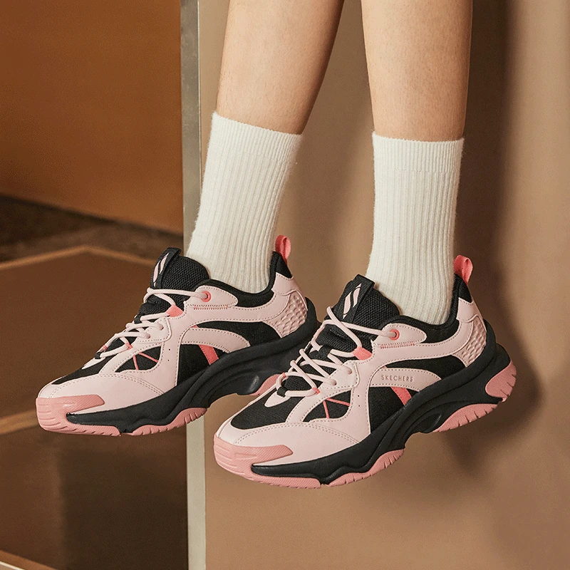 Skechers斯凯奇【赵露思同款】漫月鞋女厚底增高轻质缓震运动老爹鞋