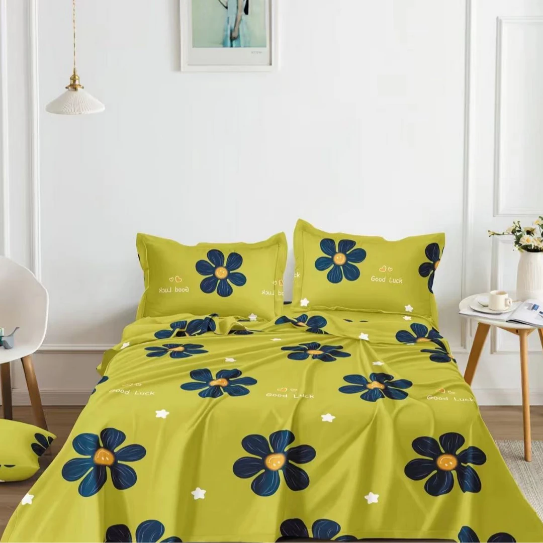 亲肤柔软磨毛加厚三件套--大绿花