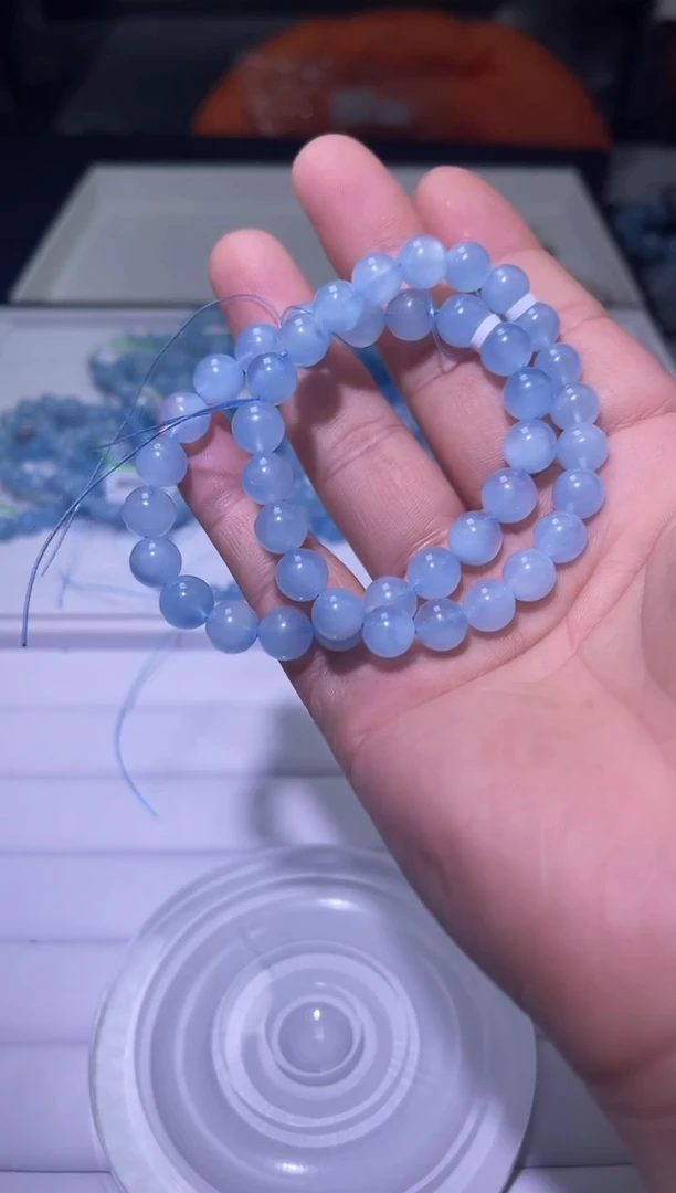 1海蓝宝石（处理）J175-8mm海蓝宝单圈-多样性发其一