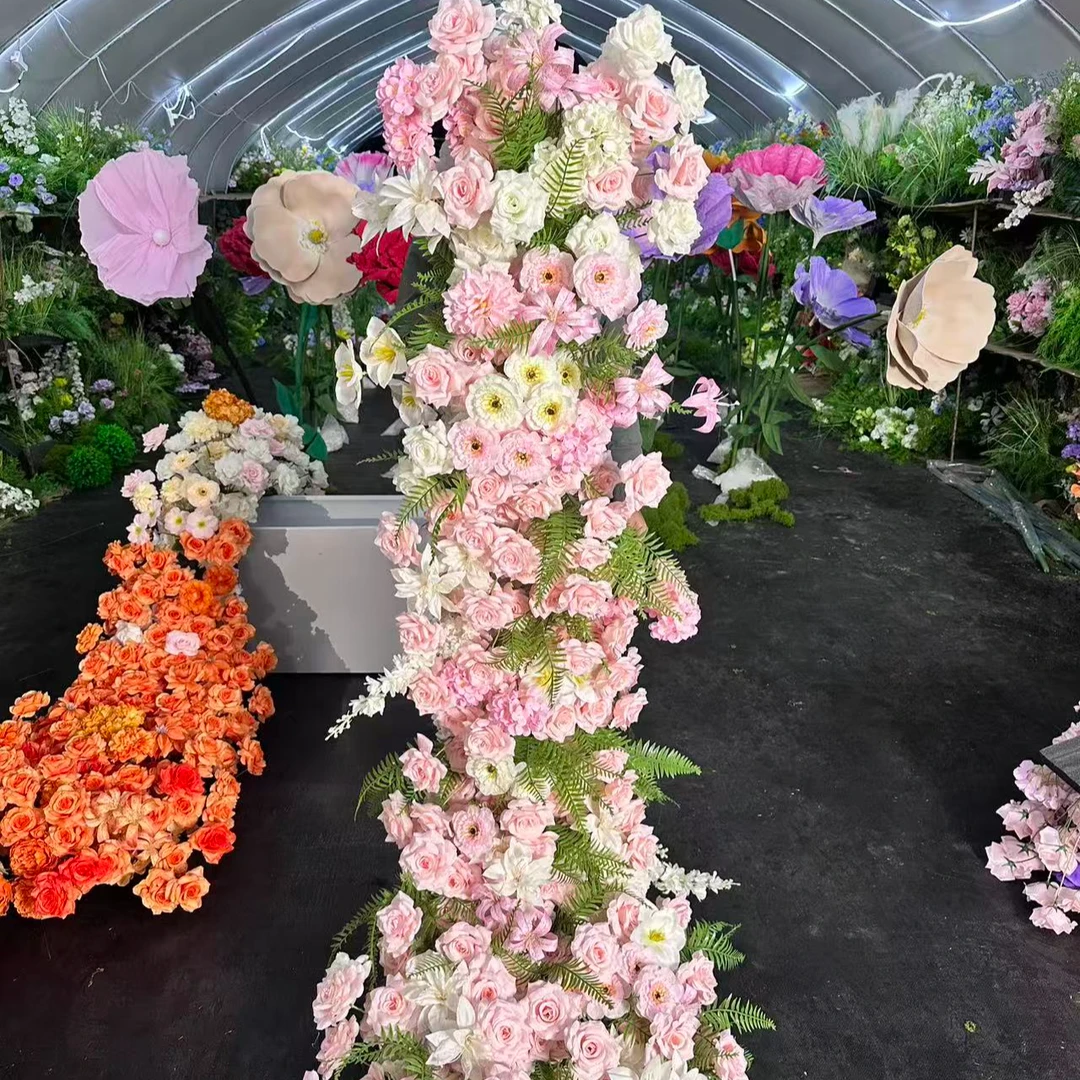 生日布置瀑布花桌花仿真花假花橱窗装饰家居婚庆迎宾花艺场景造景