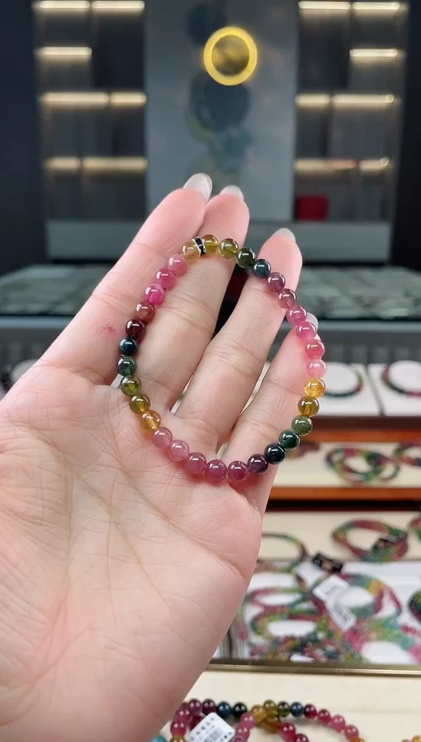 未镶嵌老矿碧玺单圈手串5mm+碧玺（多样性发一条）T