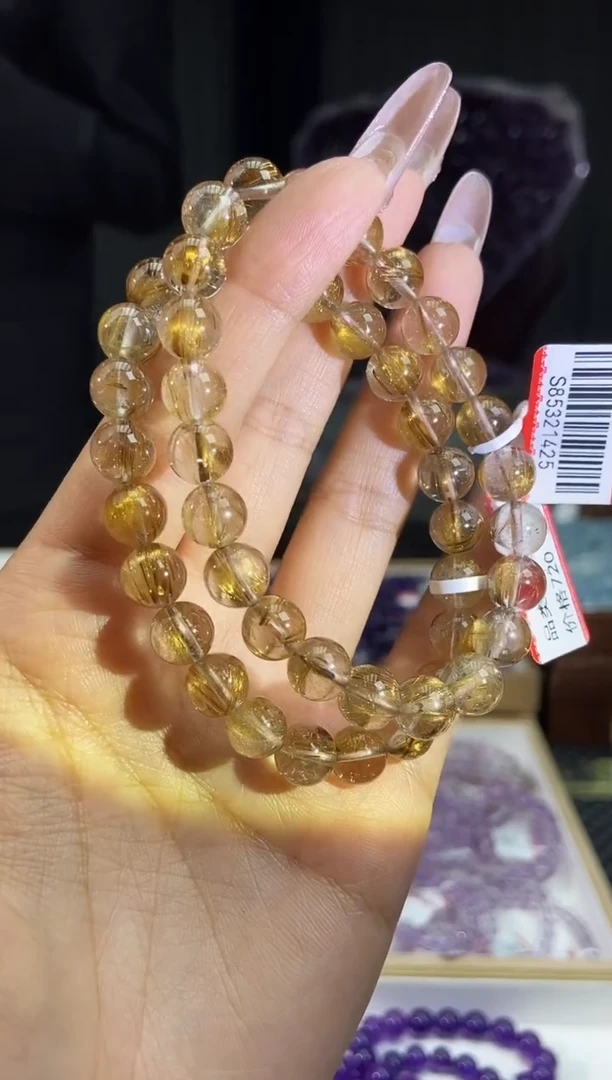 【闪购商品】发晶手链未镶嵌金发晶卡8mm+多样性发其一