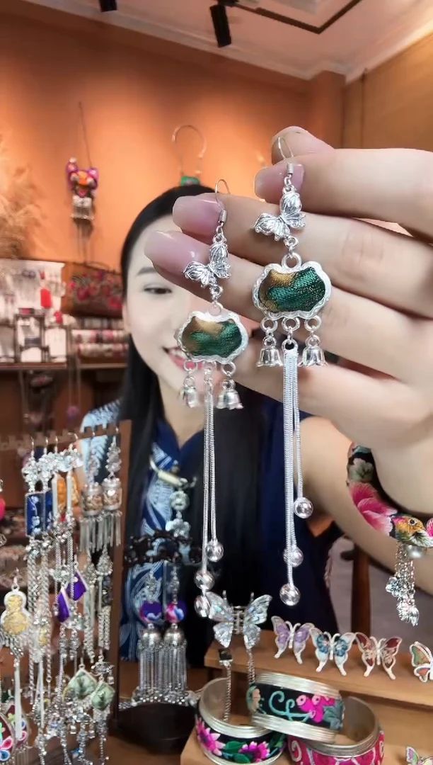 刺绣纯手工民族风耳环