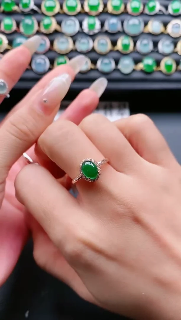 【闪购商品】翡翠戒指银S925镶嵌111111