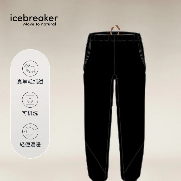 icebreaker美丽诺羊毛男 RealFleece抓绒长裤保暖户外徒步秋冬