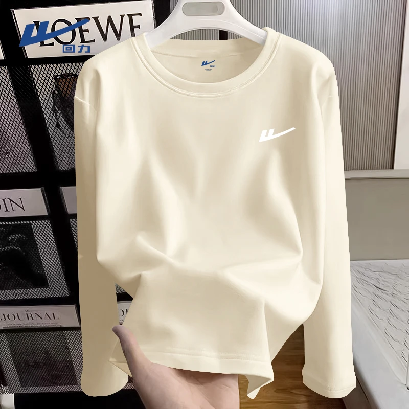 【回力】纯棉长袖t恤女2025新款爆款春夏季内搭打底衫正肩上衣潮