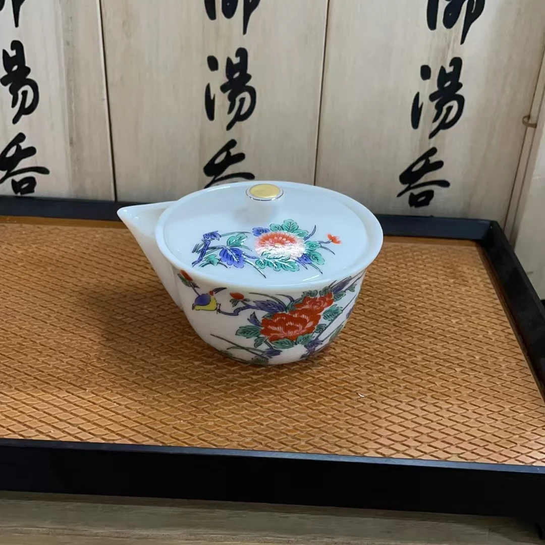 日式回流牡丹花手抓壶