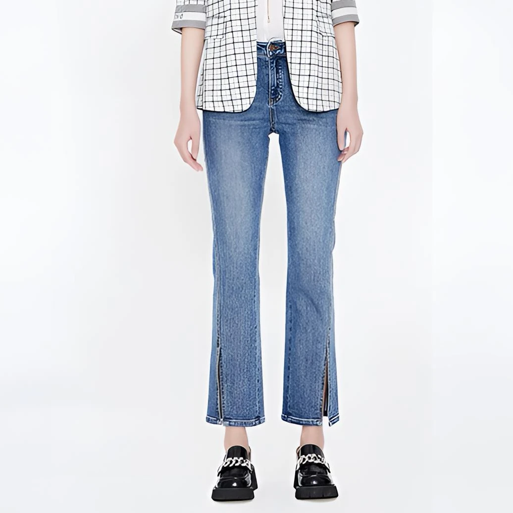 F1992-【芭】通勤气质显瘦水洗开叉牛仔裤#RBD56Z008