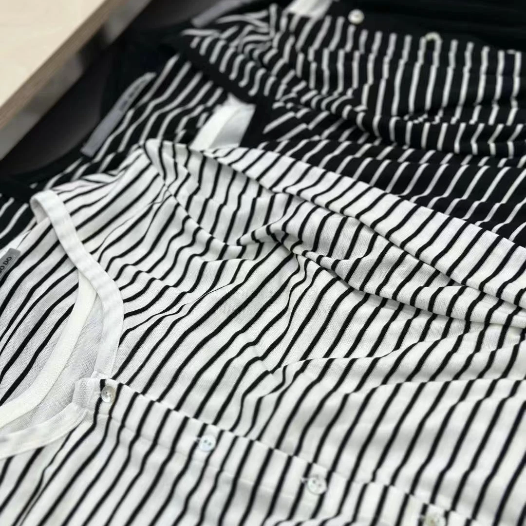 Yun Shen-「茶马天丝羊毛假两件T恤」韩单时尚天丝假两件T恤8354-CH