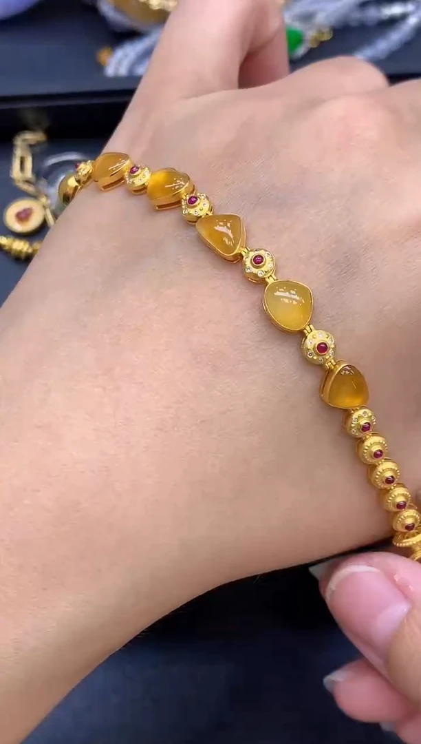 18K金镶嵌手链翡翠718-中国好珍宝