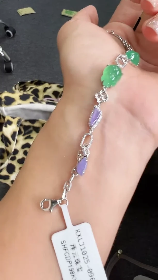 18K金镶嵌手链翡翠KXLJ1025-096