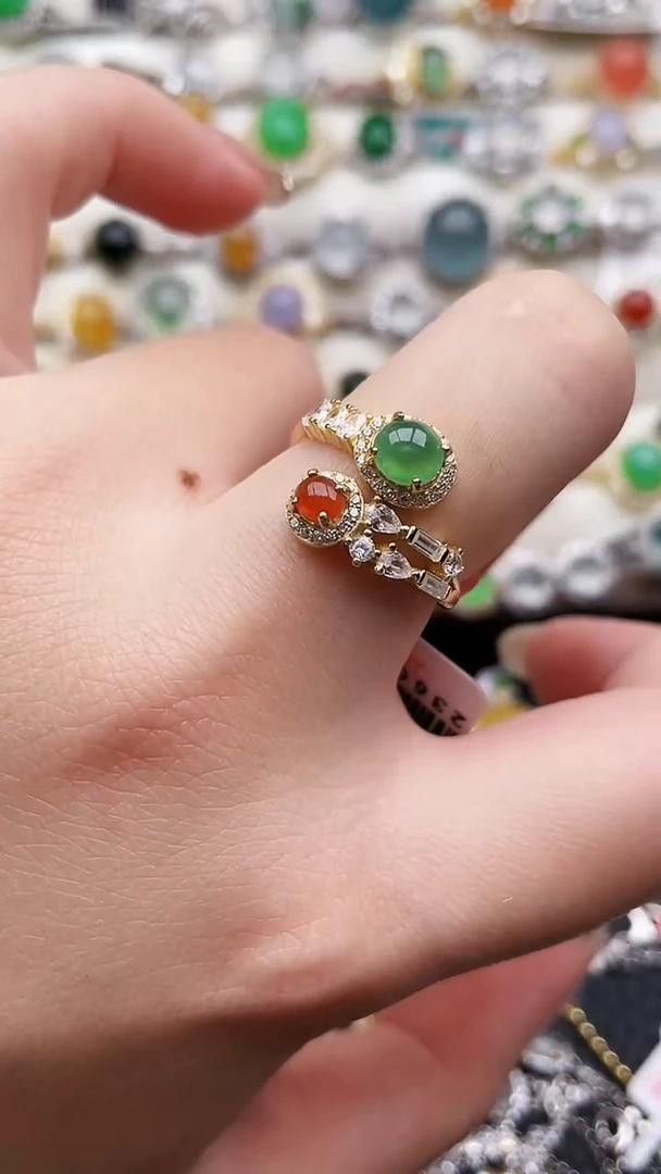 银S925镶嵌戒指翡翠45