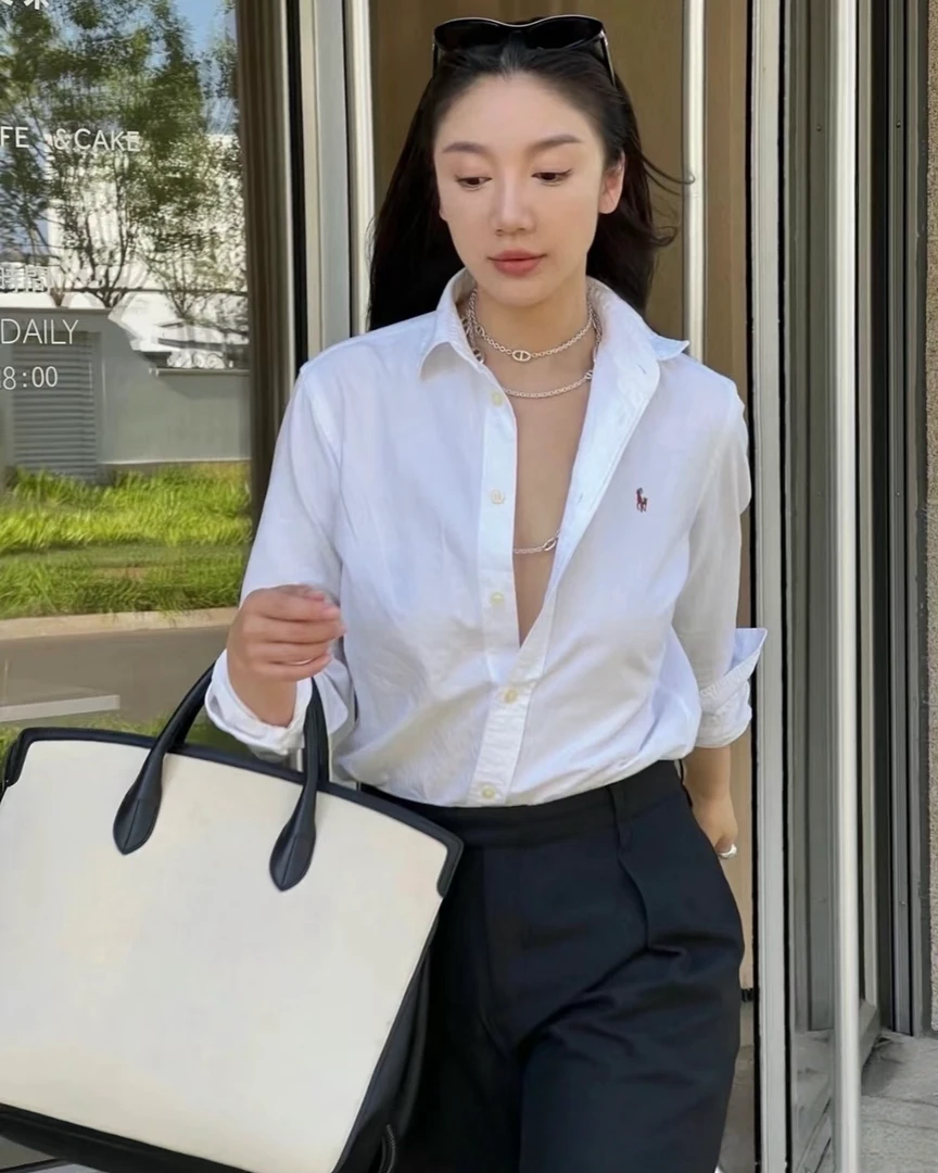 【10个色】彩色小马牛津纺衬衫长袖牛津布衬衣外套女【R61】