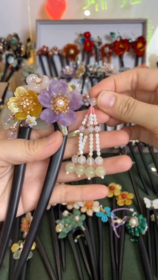 非金属木质八**央15  双  美丽发簪