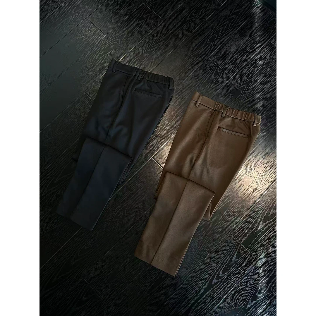 DAN LANG 471# 加厚羊毛混纺 LP升级款后腰松紧休闲小直筒长裤