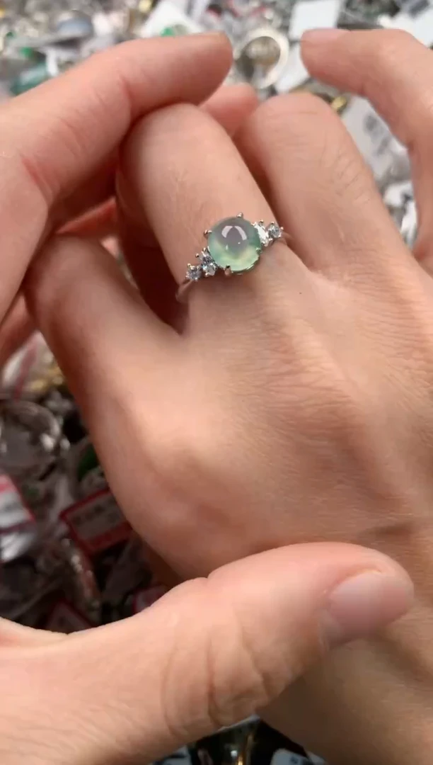 银S925镶嵌戒指翡翠777   6