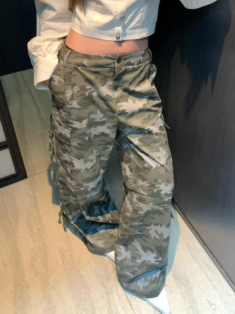 【济州岛】可拆设计 飘带款迷彩工装裤