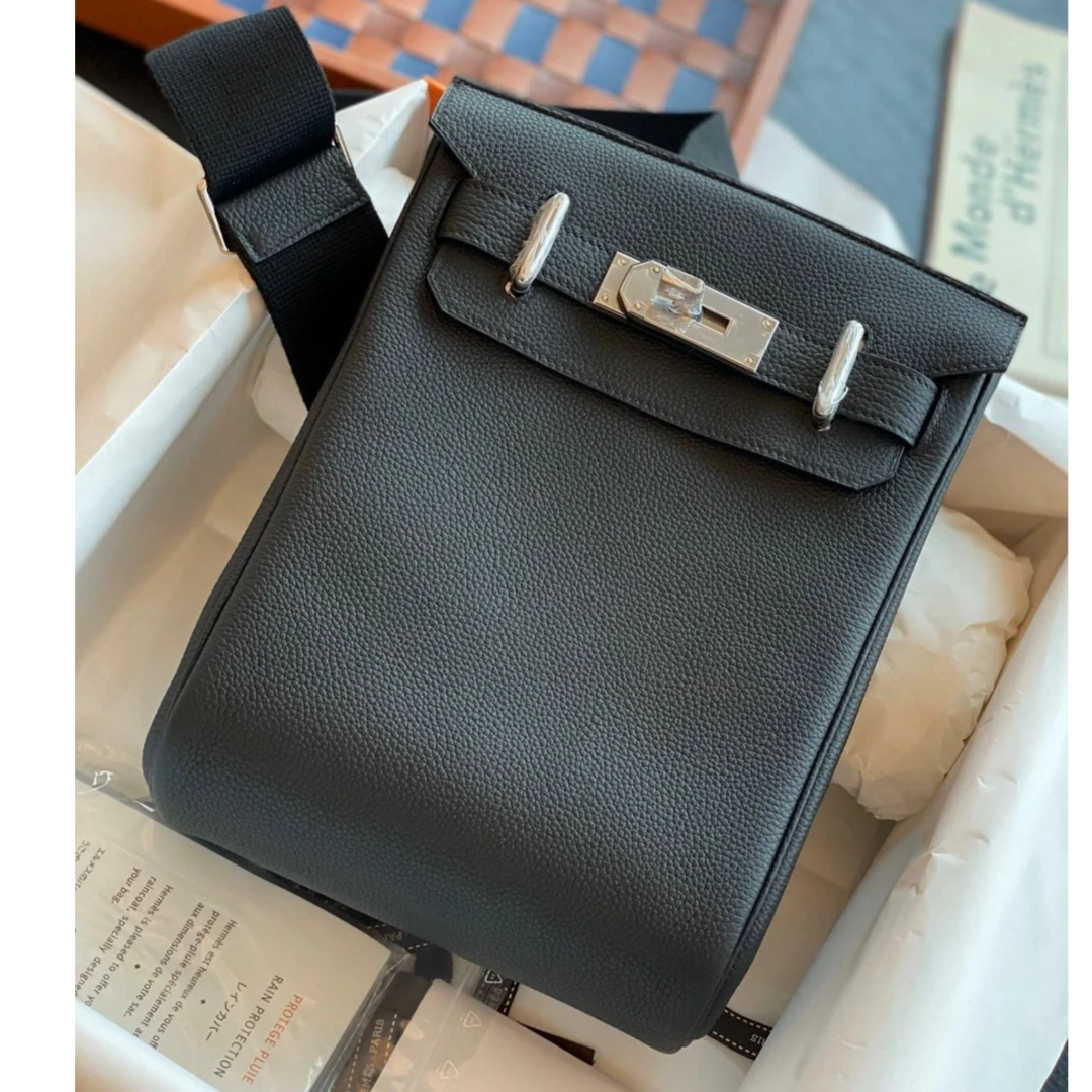 99新 Hermes/爱马仕 小花Jerry 3Y软呢色 U刻 银扣 hac a dos包