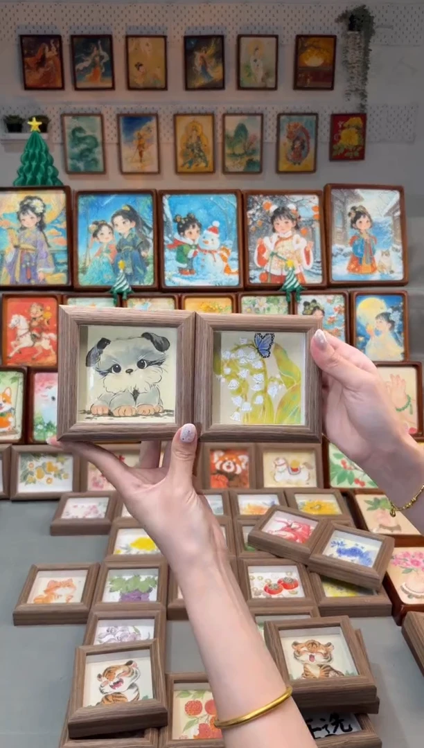 国画雪纳瑞 铃兰花 一组11