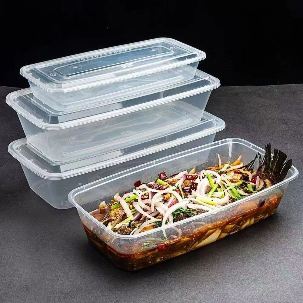 一次性餐盒3800超大号长方形烤鱼打包盒烤串透明带盖加厚鱼盒2000