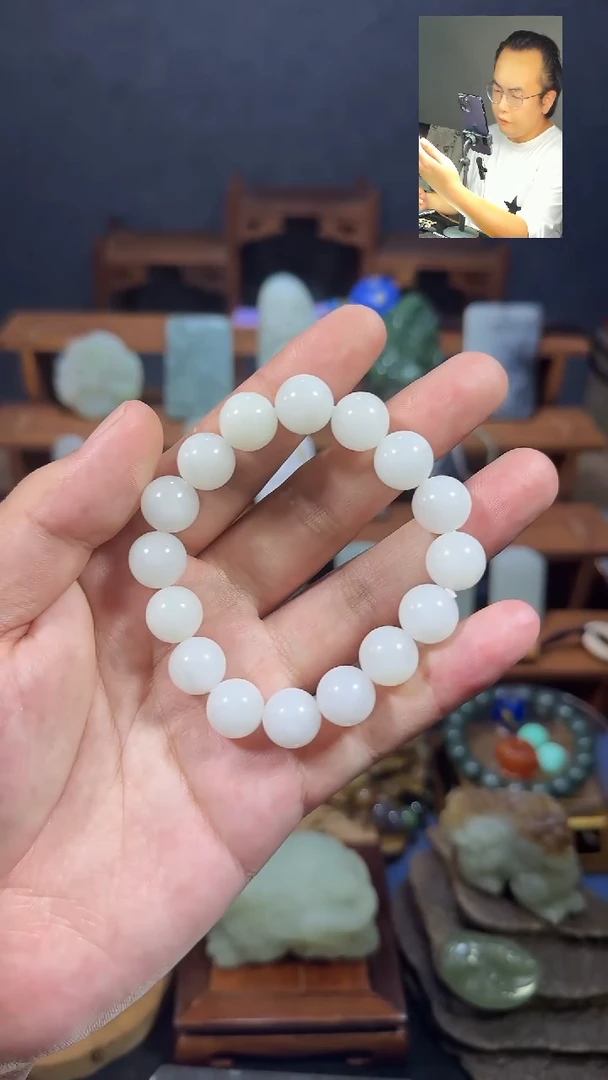 和田玉未镶嵌颈饰福利白玉圆珠