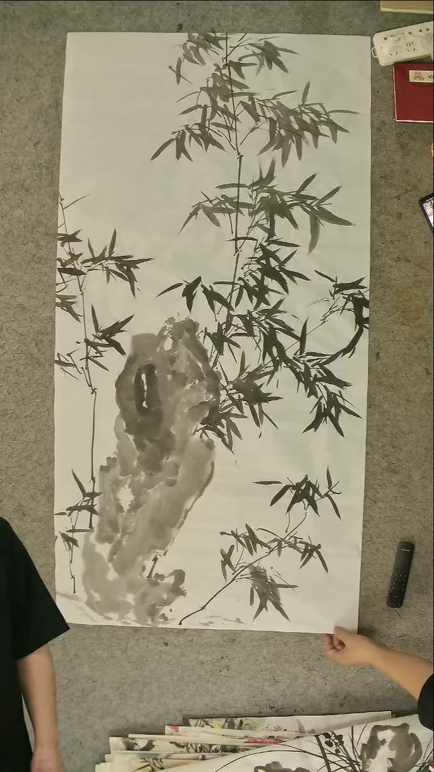 国画四尺整张  墨竹