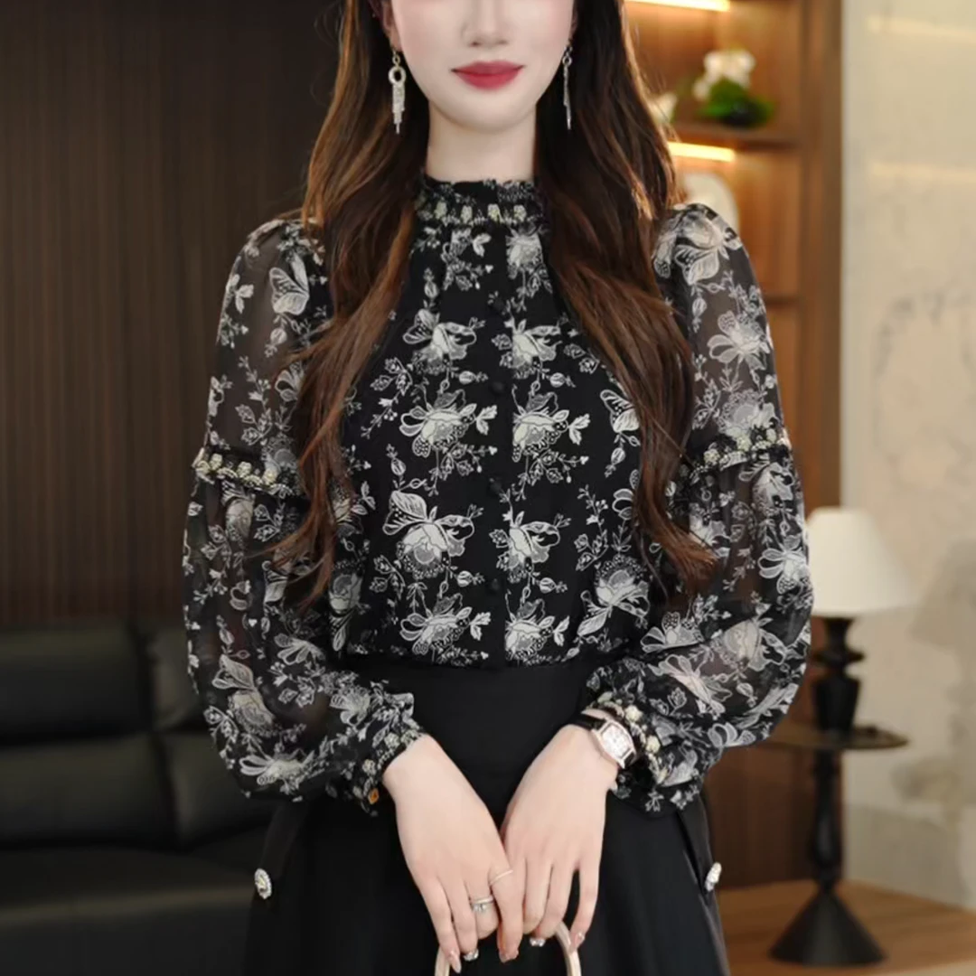 A250201-衬衫女长袖2025春夏新款时尚减龄高端显瘦开衫上衣女