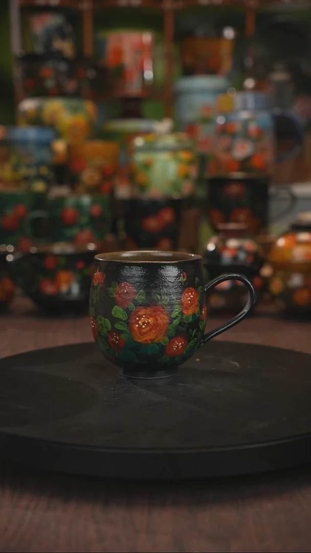紫砂油画手绘釉下彩