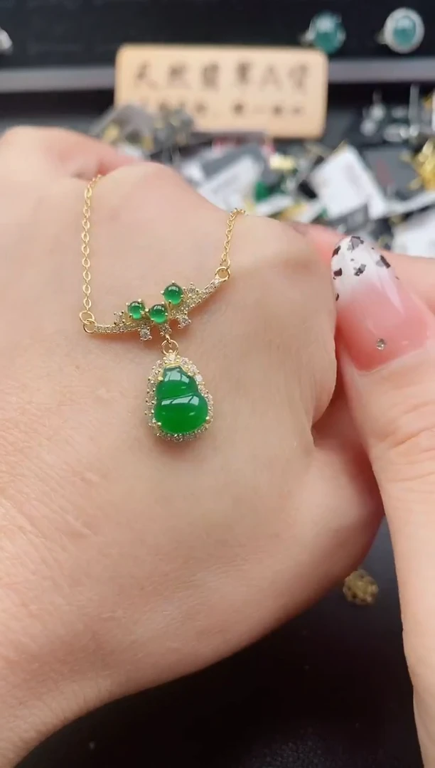 套链银S925镶嵌翡翠1