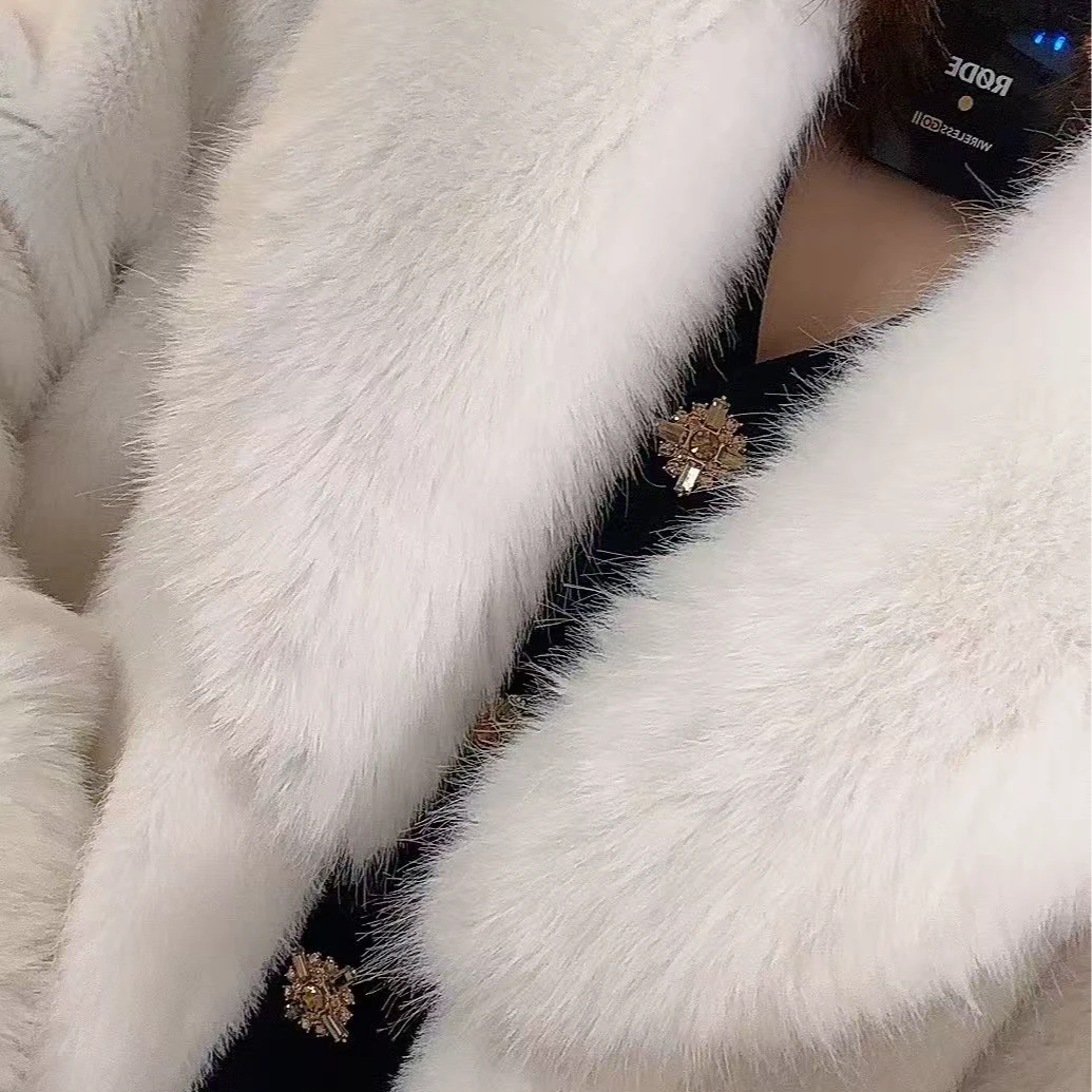 仟艺【质感至上】2024年冬款仿水貂毛皮草洋气显瘦加厚中长款百搭