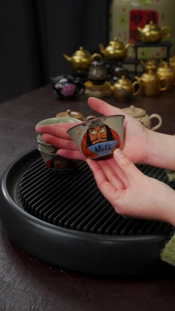 【闪购商品】杯【宜景窑柴烧手绘钟馗】杯子31