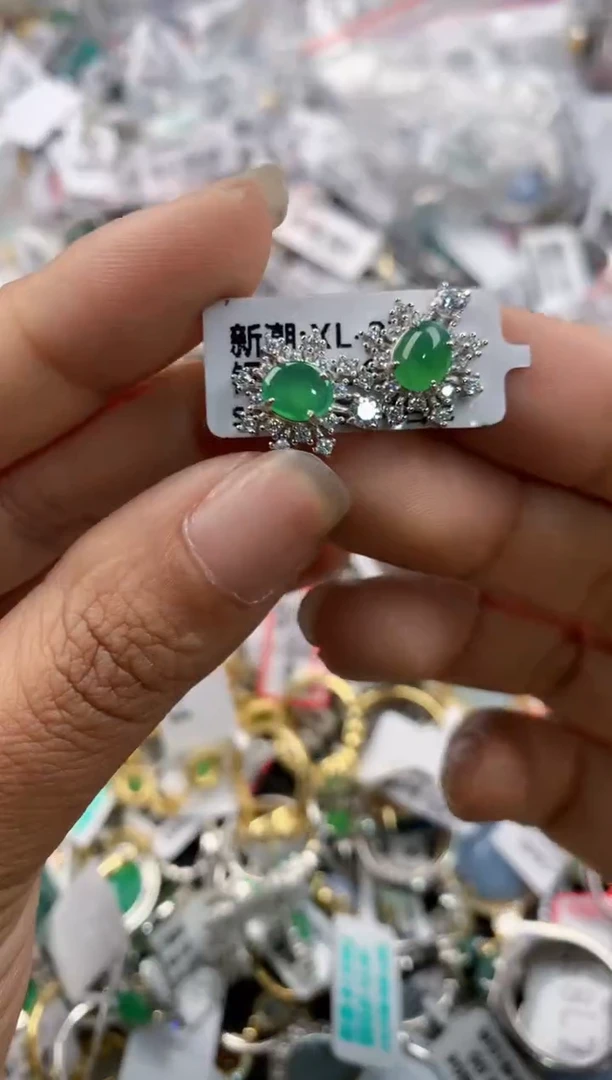 银S925镶嵌戒指翡翠101010----1