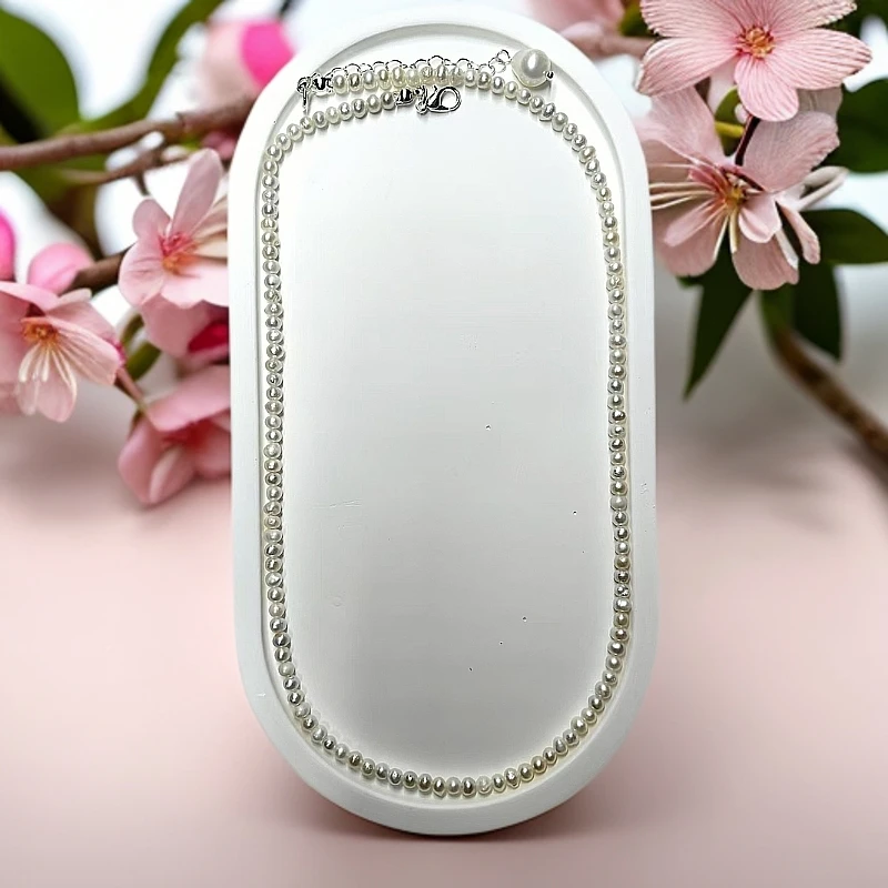 天然强光baby圆形淡水珍珠项链