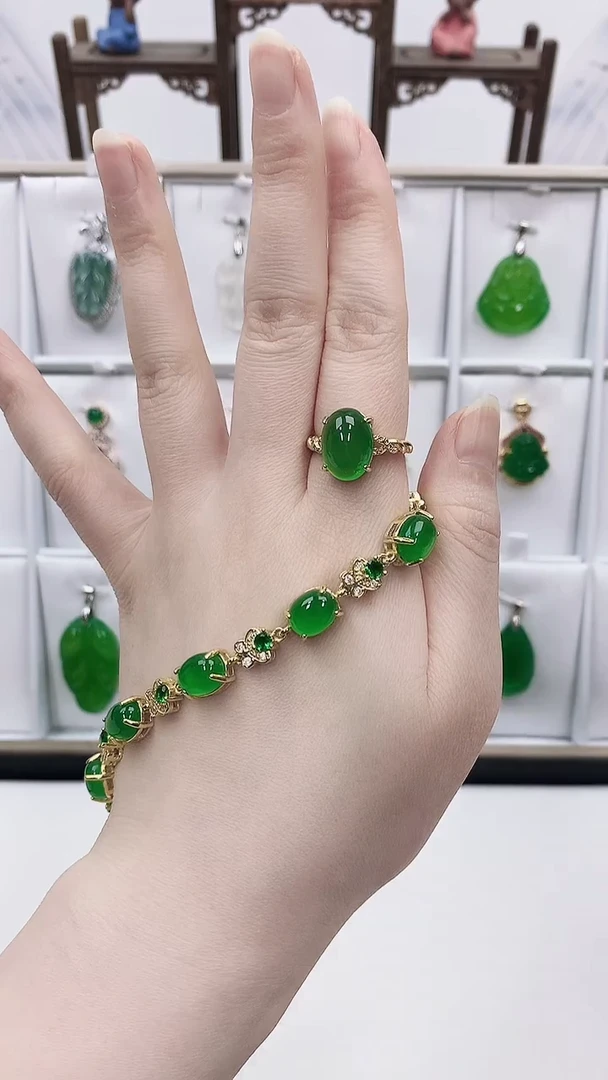 合金两件套玛瑙/玉髓颜色微差纹路随机