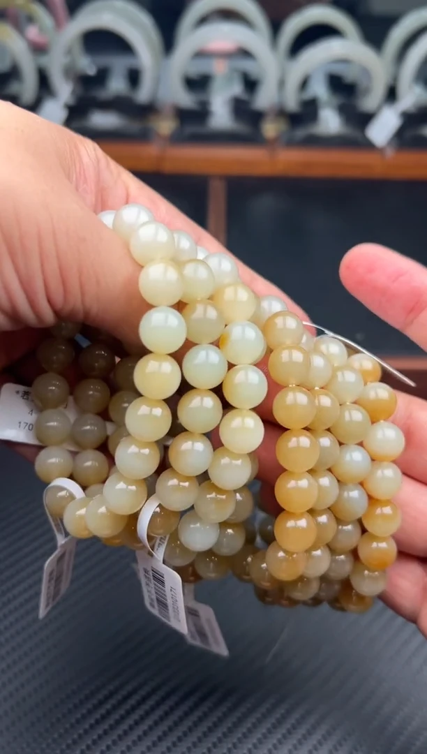 未镶嵌手串和田玉若羌微色差卡10多样性发货拍一发一J