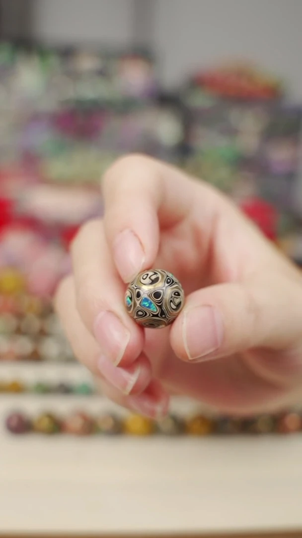 大漆圆珠1.3铜丝圆珠 黑白