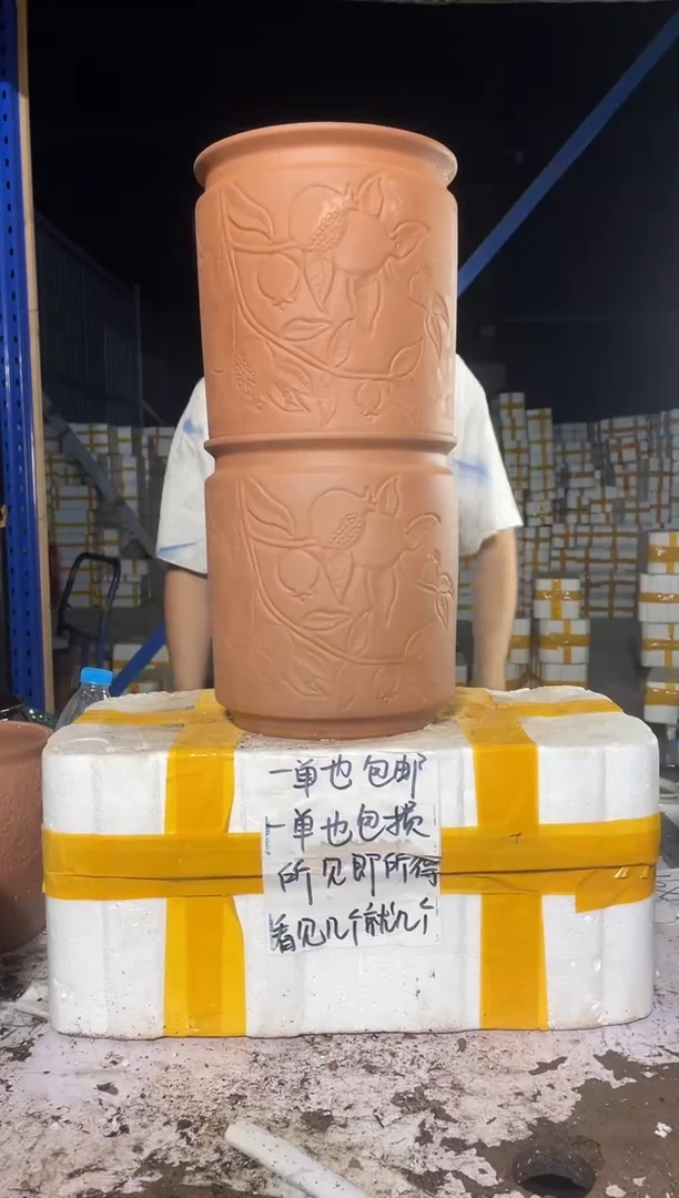紫砂花盆紫砂花盆宜兴紫砂粗陶花盆21*24