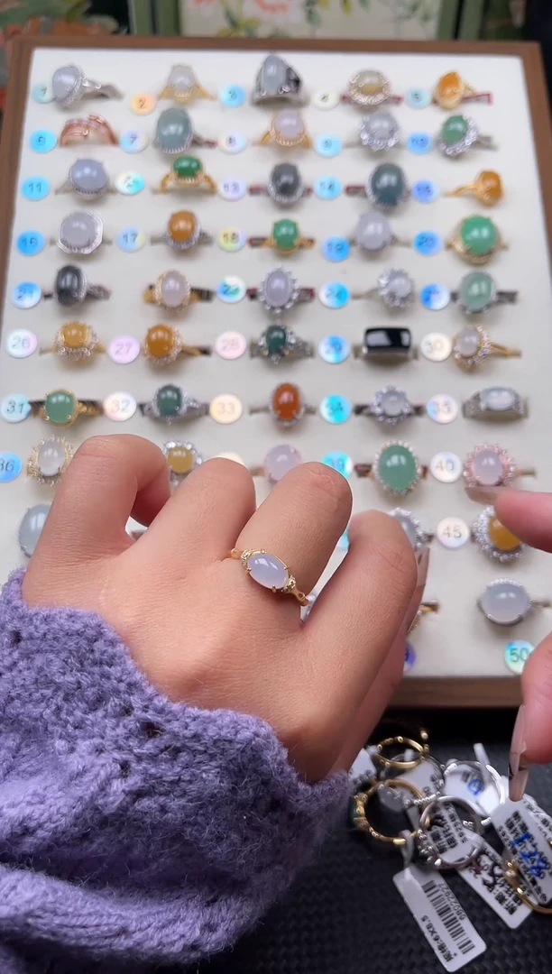 【闪购商品】翡翠戒指银S925镶嵌天然A货翡翠戒指