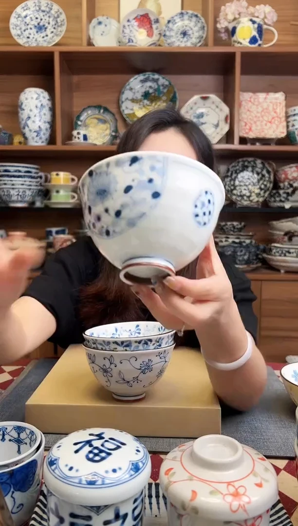 瓷片花伊万里12cm中饭碗