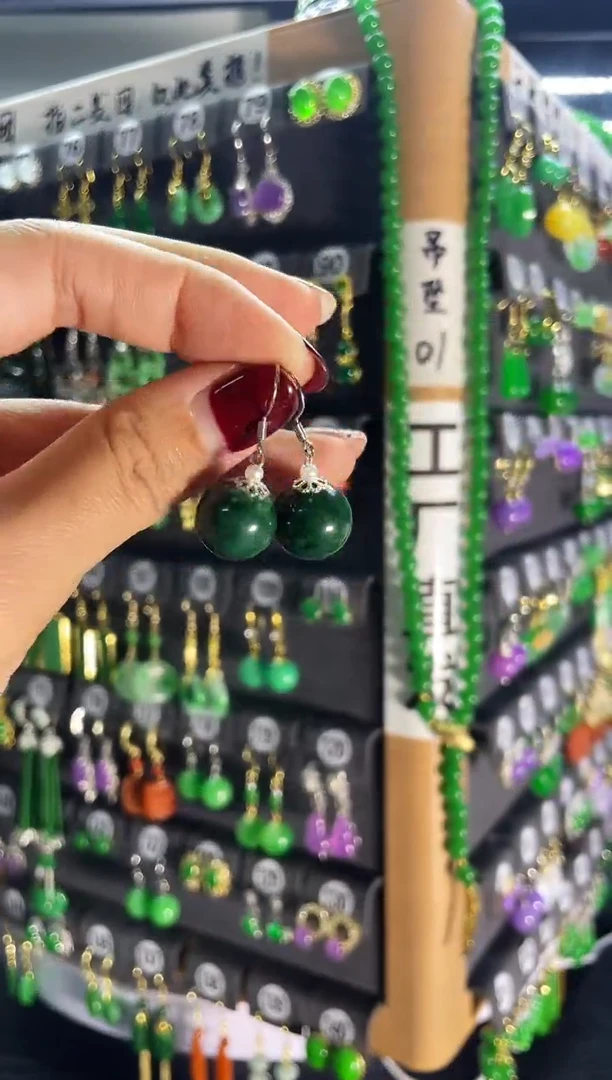 【闪购商品】翡翠耳饰银S925镶嵌02..